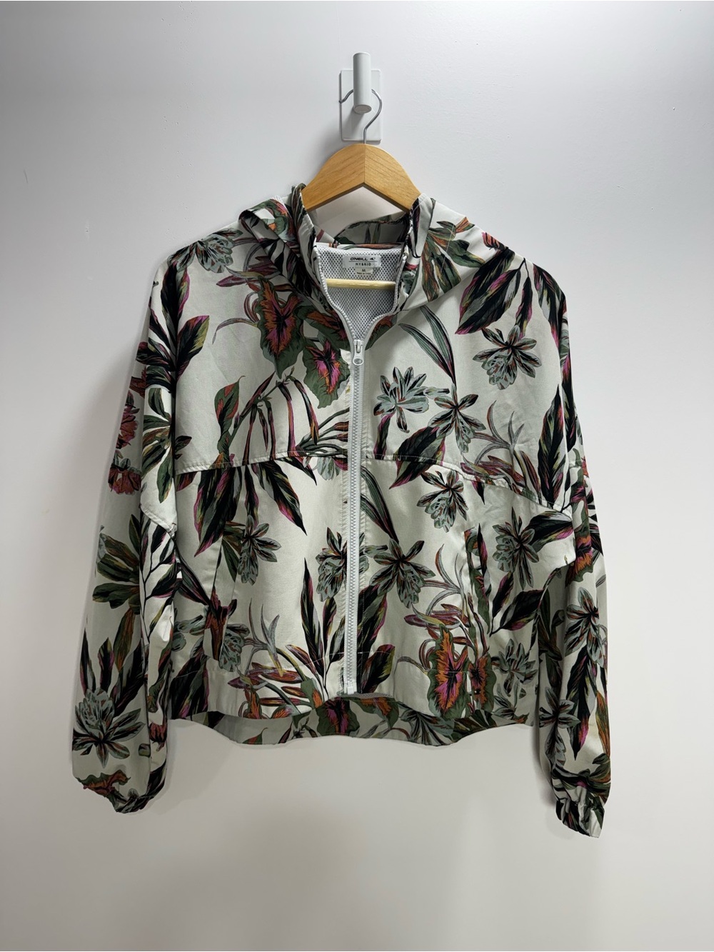 O'Neill Floral Hooded Bomber Jacket convertible backpack size M
